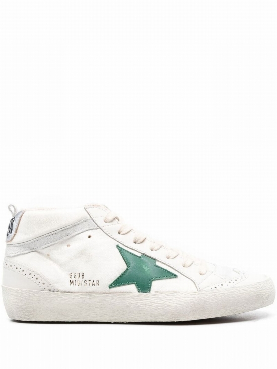 Mid Star Leather Sneakers In Beige