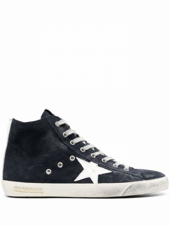 Blue And White Francy High-top Sneakers In Night Bluewhite