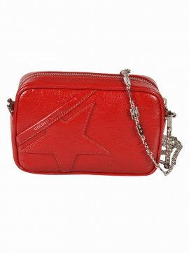 Star Leather Mini Shoulder Bag In Red