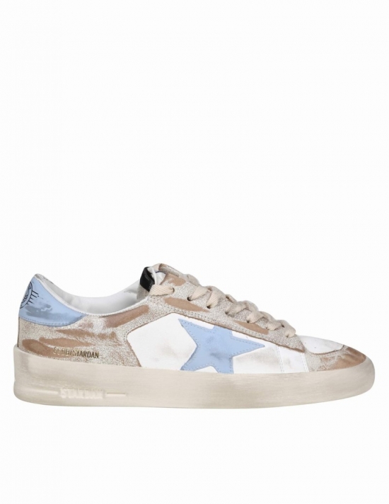 Stardan Sneakers In Worn Effect Leather In White