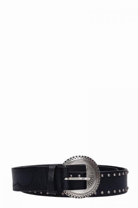 Belt Ranch Belts In Black Leather In Nero