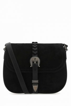 Buckle Fastened Crossbody Bag In Black