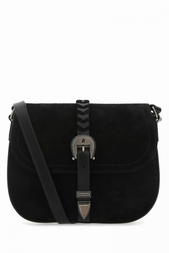 Buckle Fastened Crossbody Bag In Black