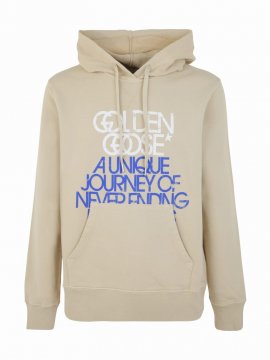 Journet Hoodie In Cotton With Logo In Marzipan/red/white/blue