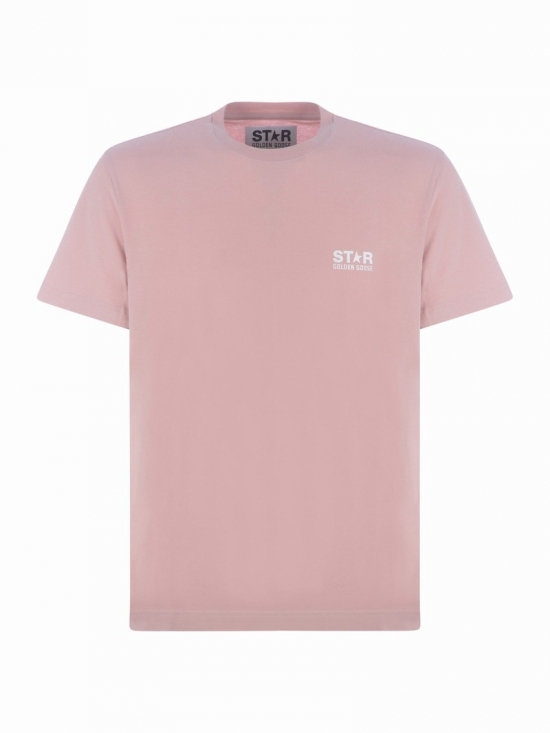 Pink Cotton T-shirt In Pink Lavander/white