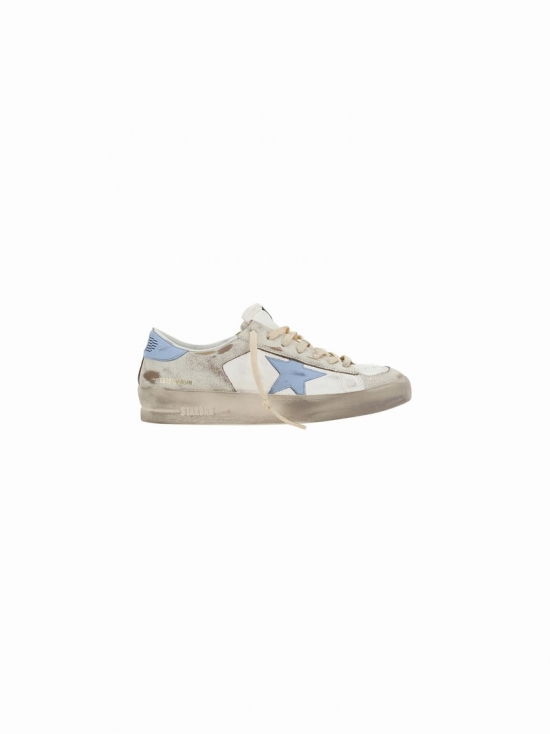 Stardan Sneakers In White Dirty Light Blue