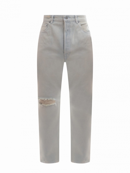 Golden Happy Bleached Washed Denim In Light Blue