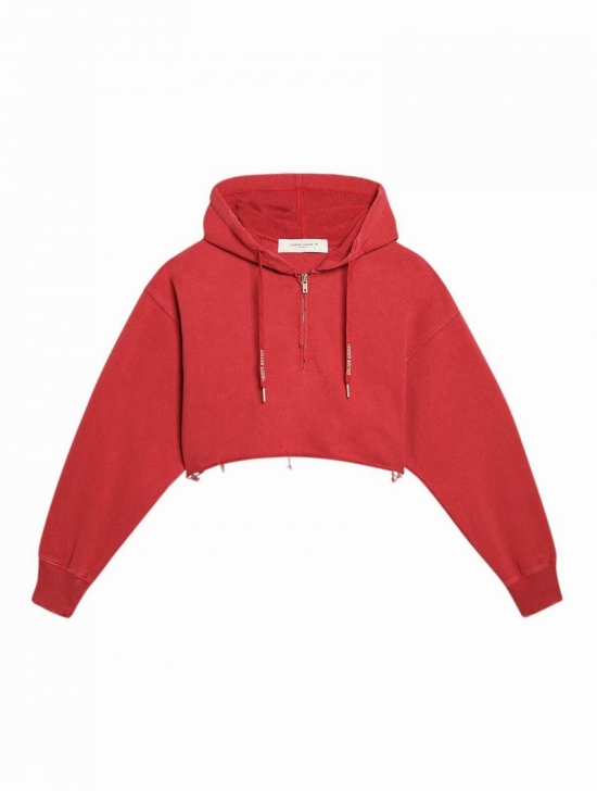 Hooded Logo-patch Sweater In Red