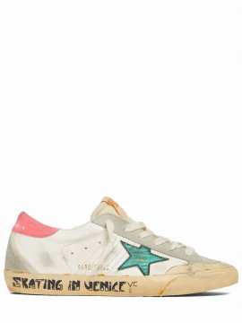 20mm Super Star Penstar Leather Sneakers In Beige,multi