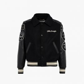 Ms Bomber Jacket In Black/beige