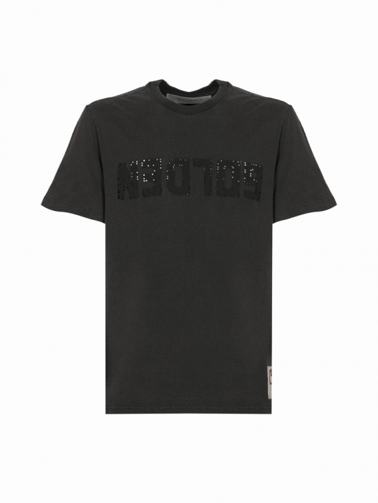 T-shirt With Printed Logo In Anthracite