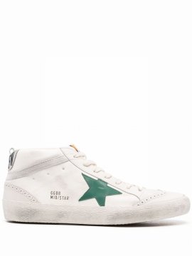 Mid Star Leather Sneakers In White
