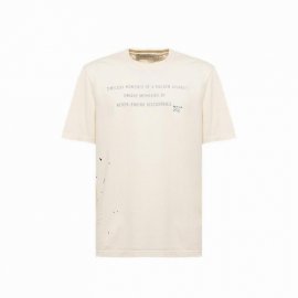 Slogan Printed Crewneck T-shirt In Bianco