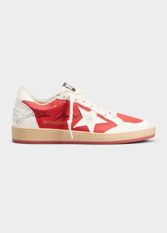 Ballstar Bicolor Script Low-top Sneakers In Redcream