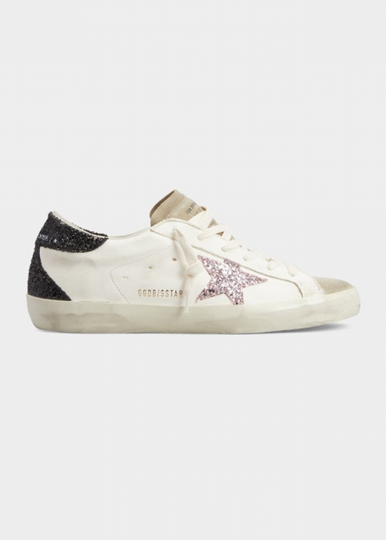 Superstar Suede Glitter Low-top Sneakers In Creamtaupemauve P