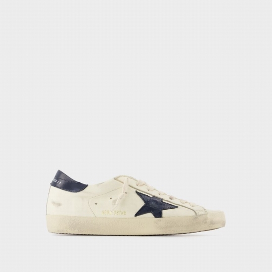 Super-star Sneakers - - Beige/blue - Leather In Multicoloured