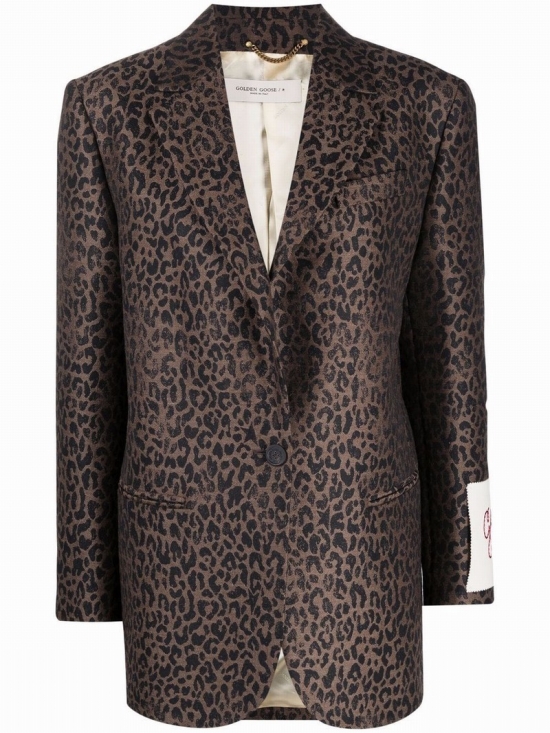 Animal Print Jacket In Marrone