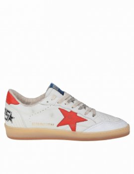 Sneakers Ball Star In White And Orange Leather In White/orange