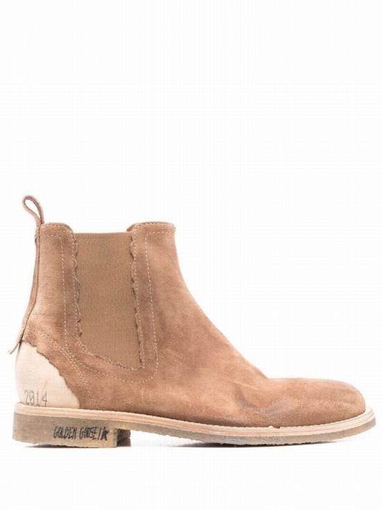 John Leather Chelsea Boots In Brown