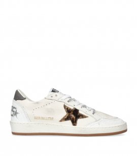 Ball Star Sneakers In White Leather In Multicolor