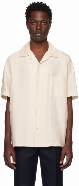 Beige Jacquard Shirt In 15144 Parchment