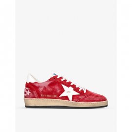 Men's Red Ballstar Star-appliqu?? Suede Low-top Trainers