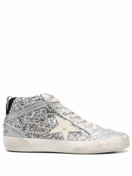 Silver Glitter High Top Sneakers