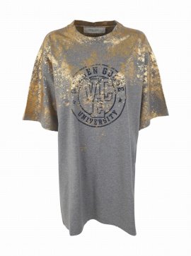 T-shirts And Polos In Melange/gold