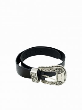 Black Leather Lace Belt