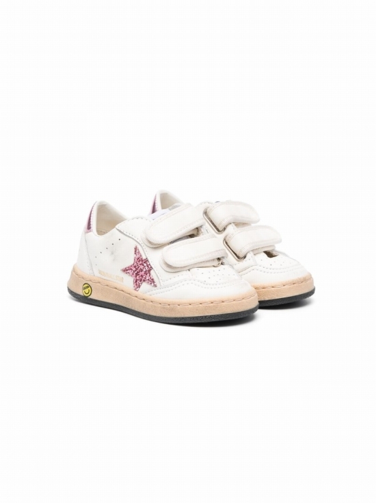 Kids' Ballstar Touch-strap Sneakers In White