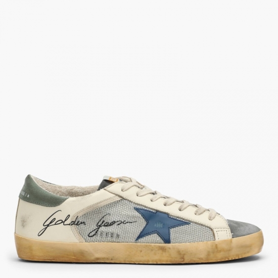 Deluxe Brand Super Star Silver/beige/blue Trainer In Multicolor