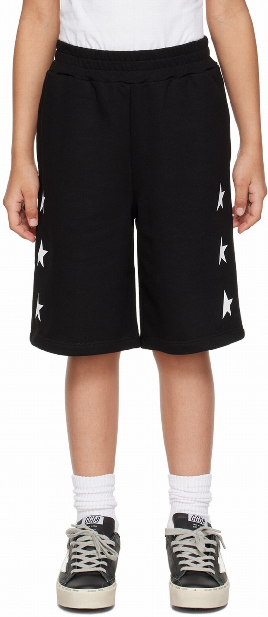 Kids Black Star Shorts In 80203 Black/white