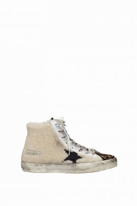 Sneakers Francy Sheepskin Leopard In Beige