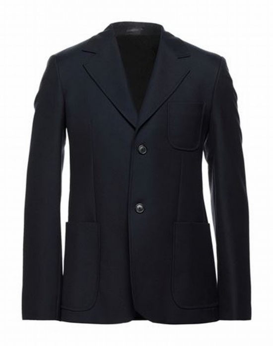 Deluxe Brand Man Suit Jacket Midnight Blue Size S Polyester, Virgin Wool