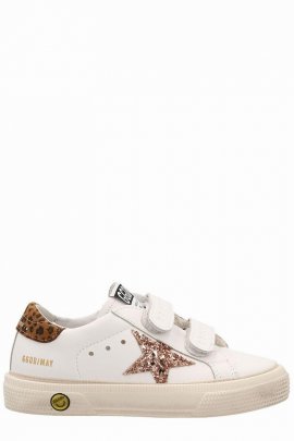 Kids' Logo Detailed Low-top Sneakers In White/peach/brown Black