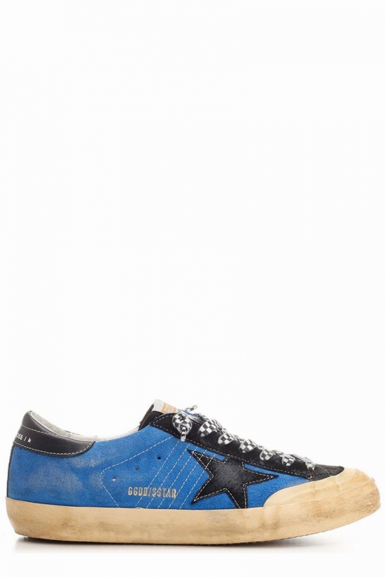 Star-patch Lace-up Sneakers In Blue