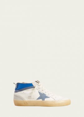 Mid Star Colorblock Wing-tip Sneakers In Creambluemilkypow