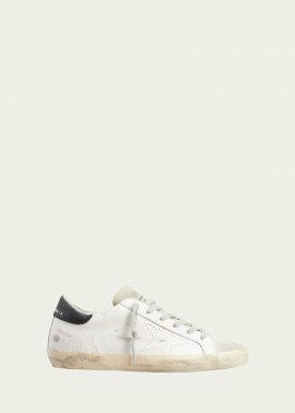 Superstar Mixed Leather Low-top Sneakers In Whitedark Blue