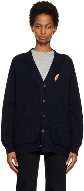 Navy Distressed Cardigan