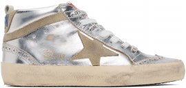 Silver Mid Star Sneakers