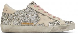 SSENSE Exclusive Silver Glitter Super-Star Classic Sneakers