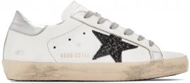 SSENSE Exclusive White Glitter Superstar Sneakers