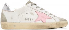 White & Gray Super-Star Classic Sneakers