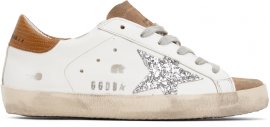 White & Tan Super-Star Sneakers