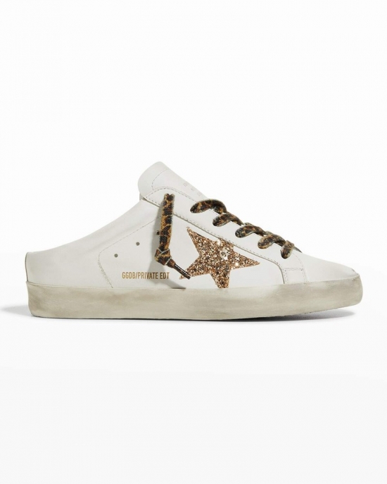 Superstar Sabot Glitter Slide Sneakers In White