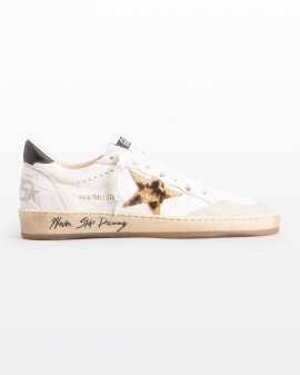 Ballstar Mixed Leather Low-top Sneakers In White Ice Beige B