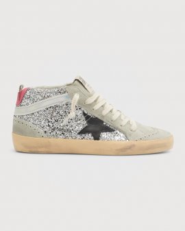 Midstar Glitter Wing-tip Sneakers In Silver