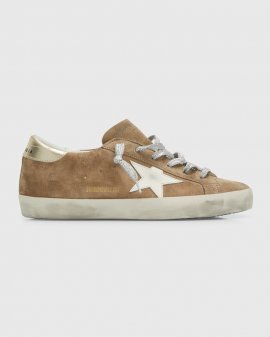 Superstar Mixed Leather Low-top Sneakers In Nude