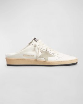 Allstar Sabot Leather Slide Sneakers In White Ice