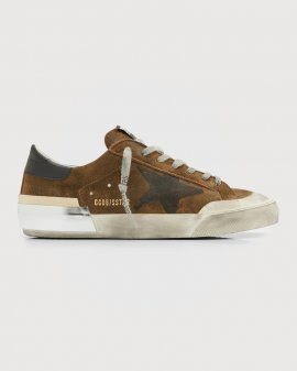 Men's Superstar Suede Low-top Sneakers In Military Green/bl